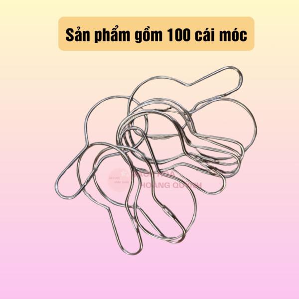 Combo 100 cái móc treo rèm, quần áo, hàng hóa , móc treo vật dụng hình trái bầu bằng thép không gỉ, giá rẻ và cứng cáp,