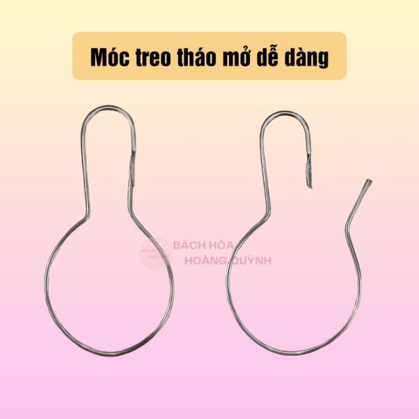 Combo 100 cái móc treo rèm, quần áo, hàng hóa , móc treo vật dụng hình trái bầu bằng thép không gỉ, giá rẻ và cứng cáp,