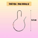 Combo 100 cái móc treo rèm, quần áo, hàng hóa , móc treo vật dụng hình trái bầu bằng thép không gỉ, giá rẻ và cứng cáp,