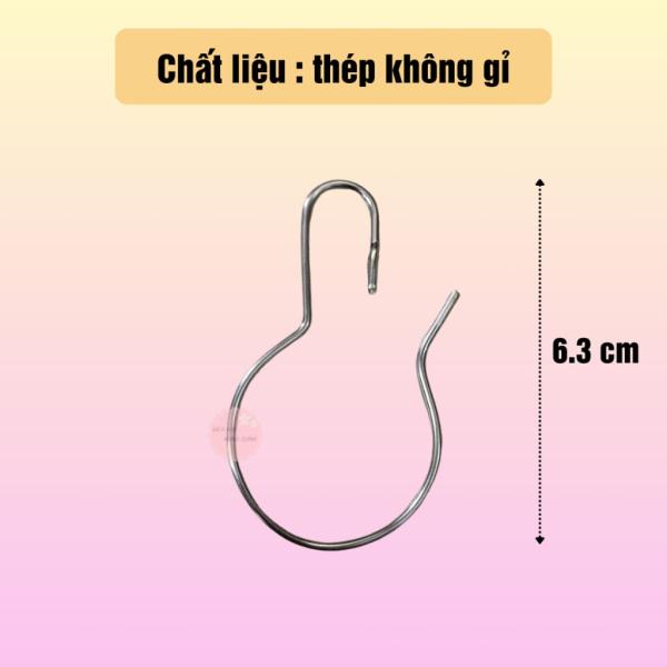 Combo 100 cái móc treo rèm, quần áo, hàng hóa , móc treo vật dụng hình trái bầu bằng thép không gỉ, giá rẻ và cứng cáp,