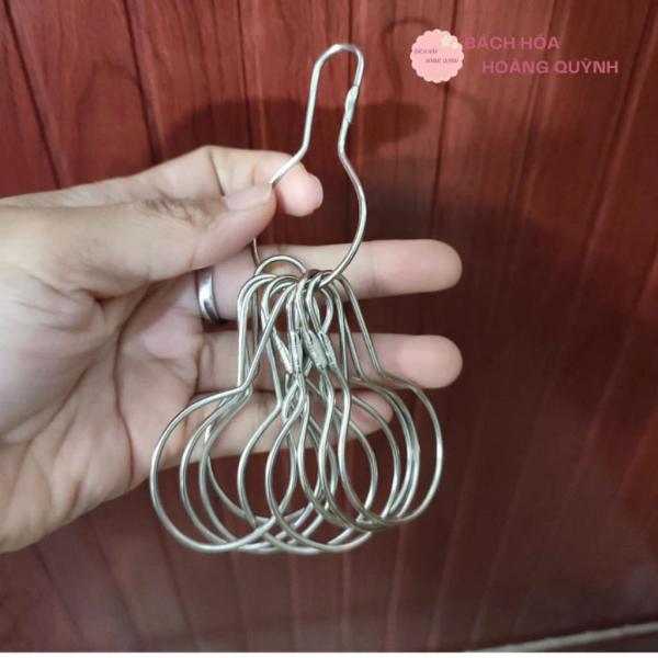 Combo 100 cái móc treo rèm, quần áo, hàng hóa , móc treo vật dụng hình trái bầu bằng thép không gỉ, giá rẻ và cứng cáp,