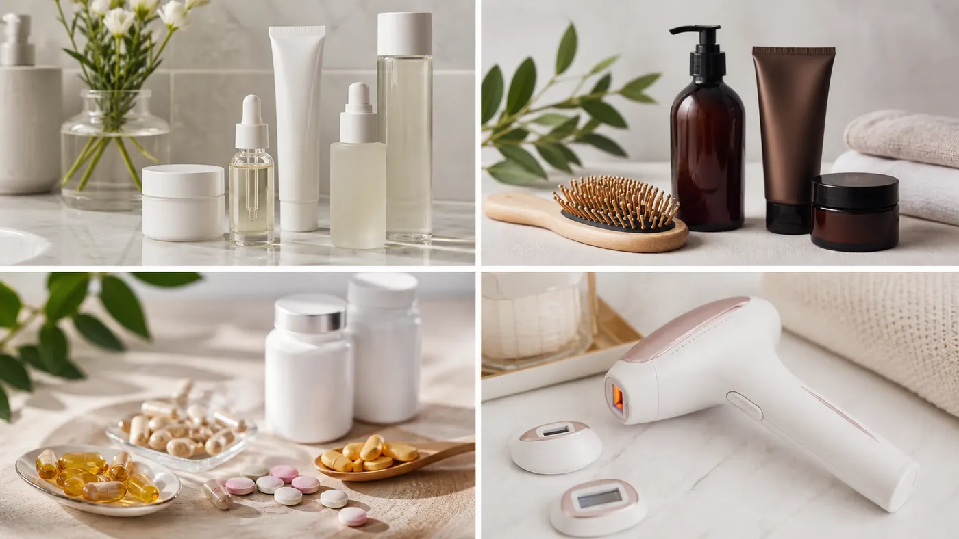 Bốn nhóm sản phẩm chăm sóc da tóc và sức khỏe